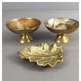 Lot Of 3 Artistic Brass Bowls Lot Of 3 Artistic Brass Bowls