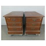 2x The Bid Three Drawer End Tables