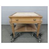 J B Van Sciver Marble Inlay Side Table J B Van Sciver Marble Inlay Side Table