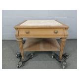 J B Van Sciver Marble Inlay Side Table