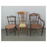 3x The Bid Antique Chairs