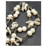 Sterling And Pearl Necklace And Bracelet