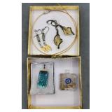 Glass Jewelry Including Dichroic Pendant Come Glass Jewelry Including Dichroic Pendant Come