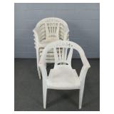 6x The Bid Plastic Patio Chairs