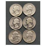 6x The Bid Silver Washington Quarters 6x The Bid Silver Washington Quarters