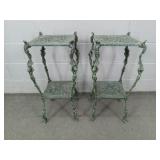 2x The Bid Two Tier Cast Aluminum Plant Stands 2x The Bid Two Tier Cast Aluminum Plant Stands
