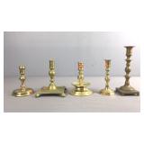 Lot Of Brass Candlesticks Lot Of Brass Candlesticks