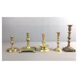 Lot Of Brass Candlesticks