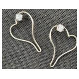 Sterling Cz Heart Pierced Earrings 5.0g Tw Sterling Cz Heart Pierced Earrings 5.0g Tw