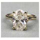 14k Yellow Gold 3.01 Carat Oval Vs1 Lab Diamond 14k Yellow Gold 3.01 Carat Oval Vs1 Lab Diamond