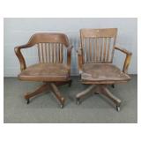2x The Bid Solid Wood Adjustable Office Chairs 2x The Bid Solid Wood Adjustable Office Chairs