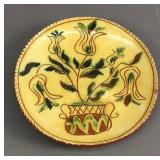 Signed Turtle Creek Redware Charger - Hand Painted Signed Turtle Creek Redware Charger - Hand Painted