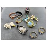 Assorted Jewelry Lot Rhinestone Brooches Pins