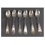 70.4g Antique .900 Coin Silver Fiddleback Spoons