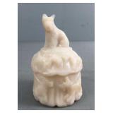 Milk Glass Scotty Dog Dresser Dish