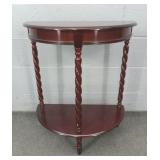 Small Two Tier Barley Twist Demilune  Table