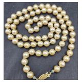 G Silver Sterling Cultured 24in Pearl Necklace G Silver Sterling Cultured 24in Pearl Necklace