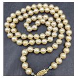 G Silver Sterling Cultured 24in Pearl Necklace