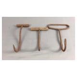 3 Pc Vintage Metal Hay Hooks