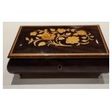 Italian Wood Inlay Music Jewelry Box Working