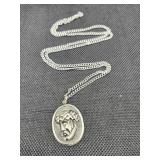 Sterling 26in Christ Necklace 25.6g Tw