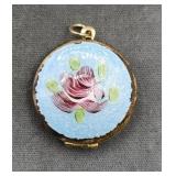 Guilloche Enamel Locket Guilloche Enamel Locket