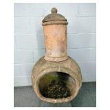 Three Piece Clay Chiminea - Has Been Repaired