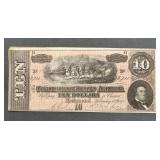 1864 $10 Confederate Bank Note