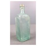 Antique Aqua Glass London Gin Bottle