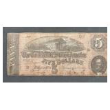 1864 Five Dollar Confederate Bank Note