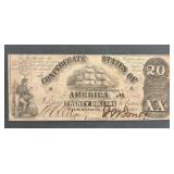 1861 $20 Confederate Bank Note