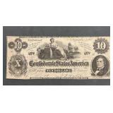 1862 $10 Confederate Bank Note