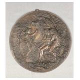 Antique Bronze Angel Adam & Eve Plaque 9.5"
