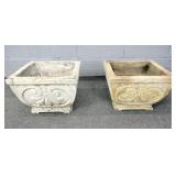 2x The Bid Square Concrete Planters