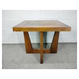 Solid Wood Table W Tile Inlay Top