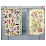 2x The Bid Small Beach Themed Rugs 100% Wool