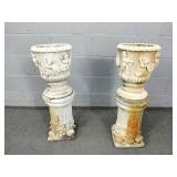 2x The Bid Concrete Column W Planter