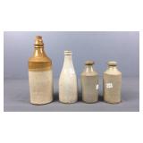 4x The Bid Antique Crockery Ale Bottles