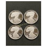 4x The Bid 1/10 Ozt .999 Silver Rounds