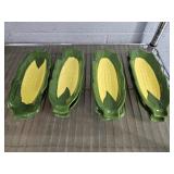 Lot Of 8 Pottery Shawnee Style Corn Trays