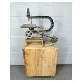 Craftsman Vintage Scroll Saw On Wood Cabinet