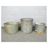 3x The Bid Galvanized Steel Buckets