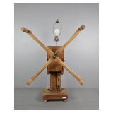 Spinning Wheel Folk Art Lamp