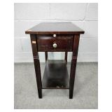 Solid Wood Side Table W Drawer And Pullout Tray