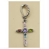 Sterling Pendant With Gemstones