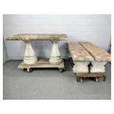 Concrete Table And Bench Set - Yard / Patio