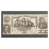 1861 $20 Confederate Bank Note