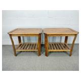 2x The Bid Solid Wood Lamp / Side Tables