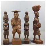 4x The Bid Carved African Figures