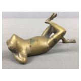 Brass Lounging Frog